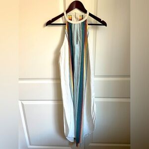 Rip Curl White Dress with Multicolor Stripes